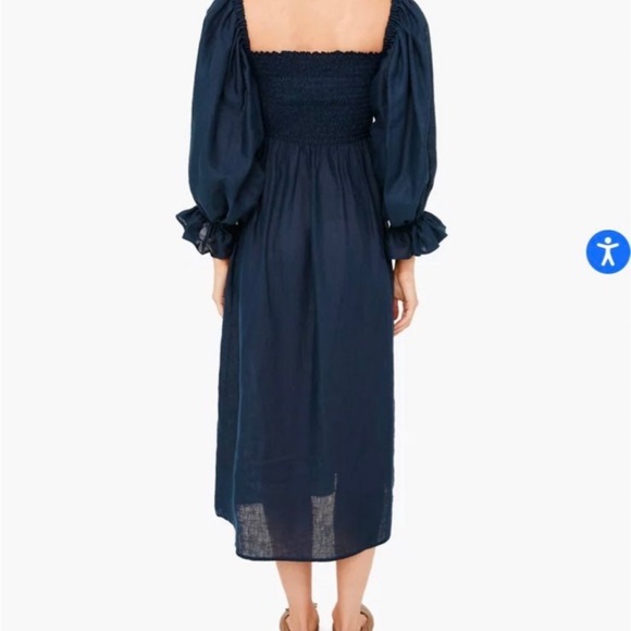 the sleeper navy atlanta linen dress - Picture 6 of 7